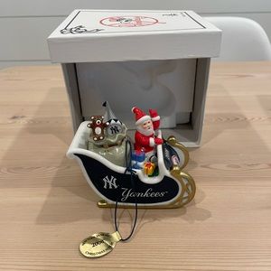 New York Yankees Santa in Sled ornament by the Danbury Mint.